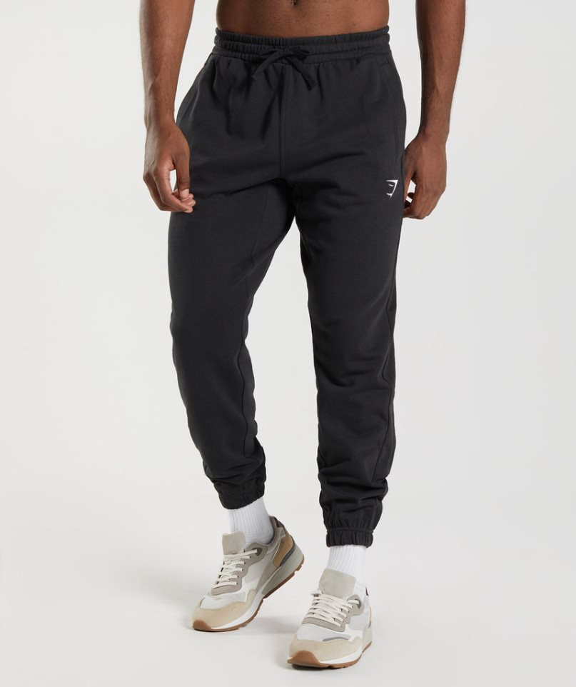 Men\'s Gymshark Essential Oversized Jogger Black | NZ 3USWTM